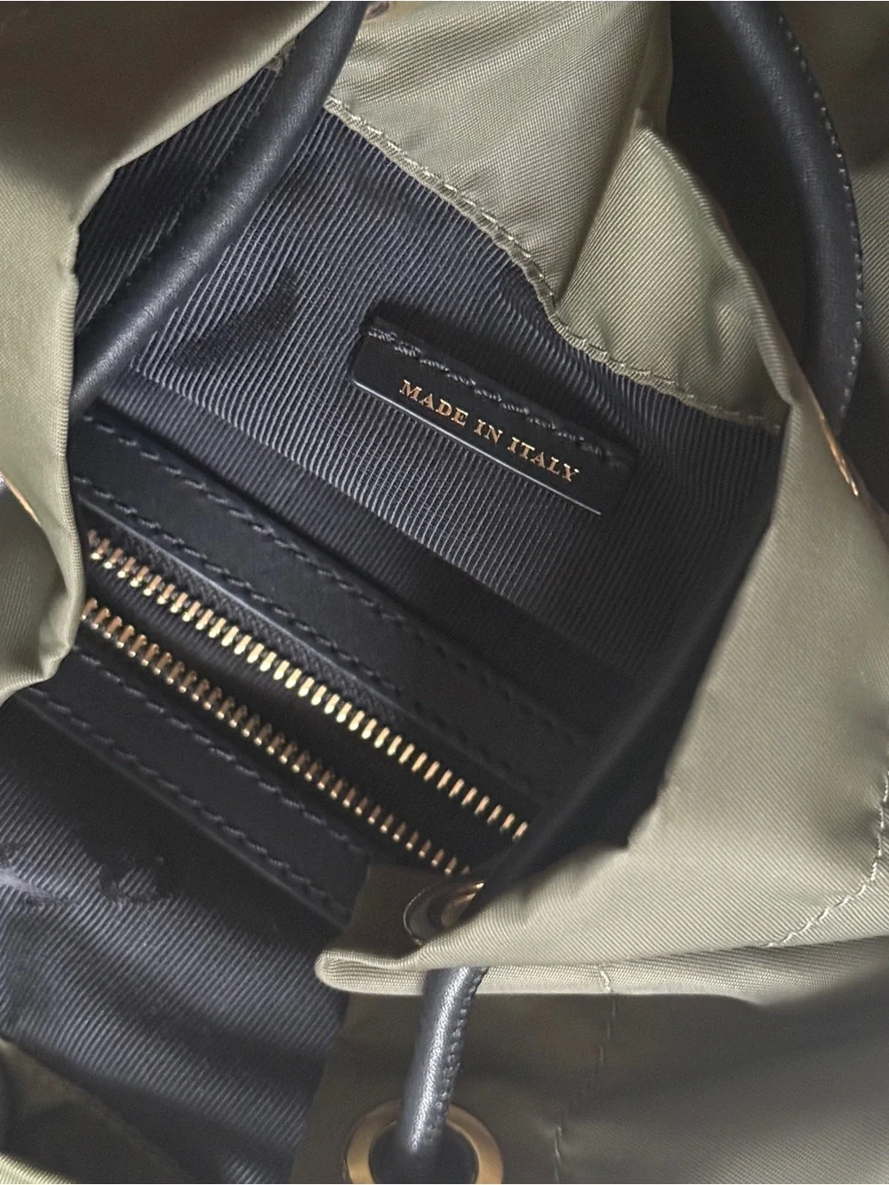 Burberry Technical Nylon and Leather Rucksack Green